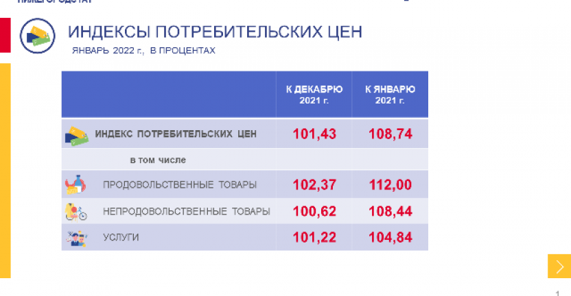 Пресс-релиз "Индексы потребительских цен в Нижегородской области в январе 2022 года"